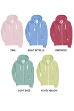 Load image into Gallery viewer, Solid Fleece Zip-up Hoodie Jackets With Pockets: 1-2-2-1(S-M-L-XL) / DUSTY PURPLE

