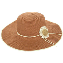 Load image into Gallery viewer, Big Sunflower Trim Floppy Hat: Natural
