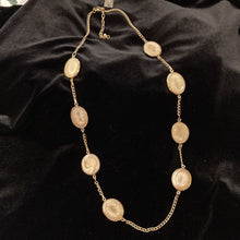 Load image into Gallery viewer, NWT Chico&#39;s Marcela Pearlized Discs Goldtone Long Necklace
