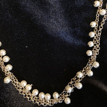 Load image into Gallery viewer, Lydell NYC Double Chain 39&quot; Necklace w/ Crystals and Faux Pearls

