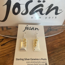 Load image into Gallery viewer, Josan SSW Triple Flowers on Rectangle Earrings
