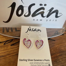 Load image into Gallery viewer, Josan SSW Double Hosta in Heart Earrings
