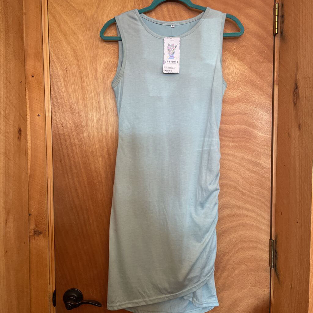BTFBM Ruched Side Sea Green Knit Dress Size M