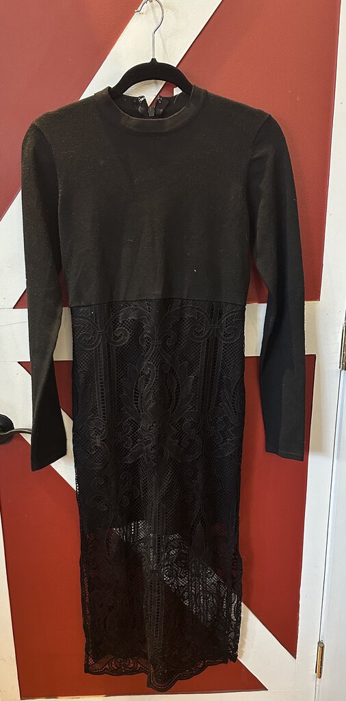 Funky Sweater & Lace Black Dress Size S