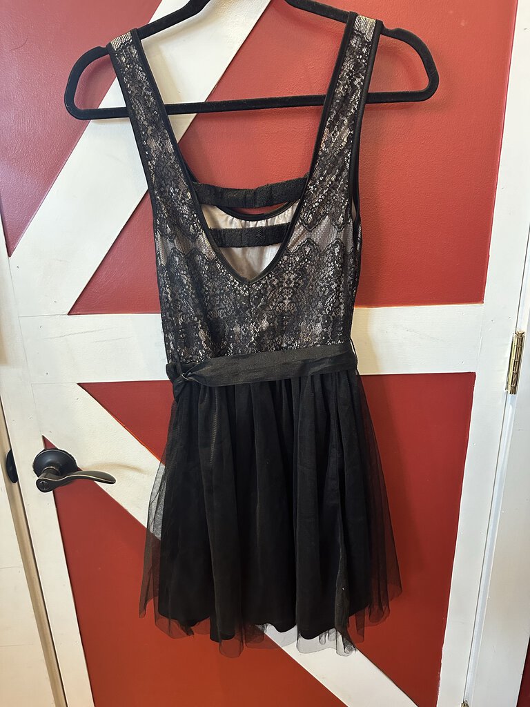 Wet Seal Black Lace & Mesh Party Dress Size M