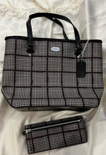Load image into Gallery viewer, Coach Glen Plaid Zip Top Tote w/ Matching Wallet
