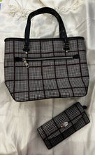 Load image into Gallery viewer, Coach Glen Plaid Zip Top Tote w/ Matching Wallet
