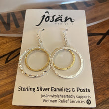 Load image into Gallery viewer, Josan SSW Two Tone Double Hoop Earrings
