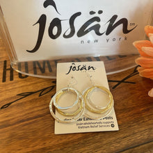 Load image into Gallery viewer, Josan SSW Two Tone Triple Hoop Earrings
