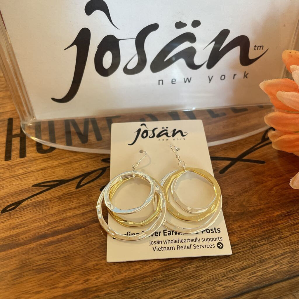 Josan SSW Two Tone Triple Hoop Earrings