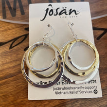 Load image into Gallery viewer, Josan SSW Two Tone Triple Hoop Earrings
