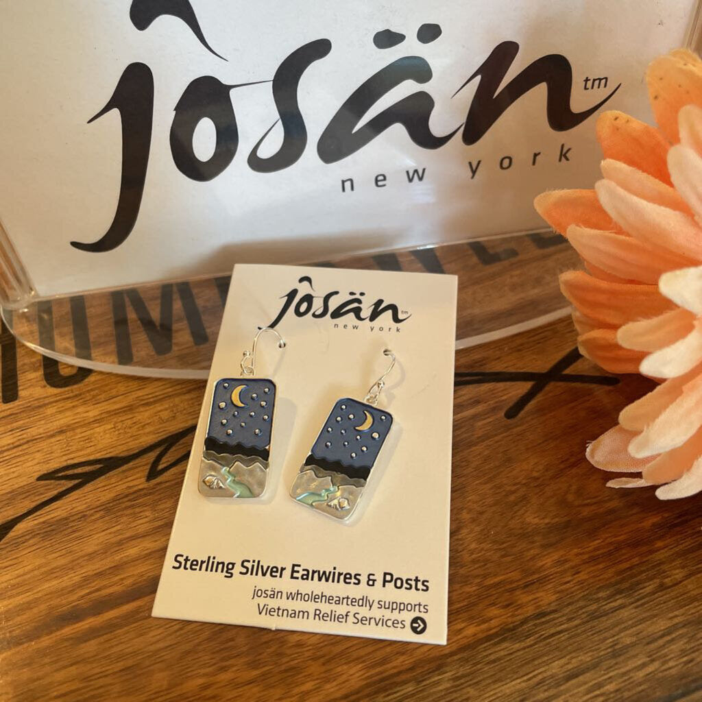 Josan SSW Rectangle Camping By Water Earrings