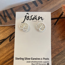 Load image into Gallery viewer, Josan SSP Tree in Circle Post Earrings
