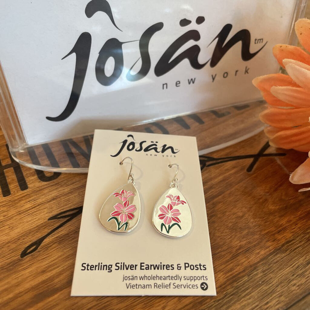 Josan SSW Pink Shasta Lily Earrings