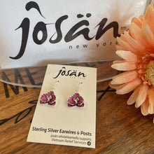 Load image into Gallery viewer, Josan SSW Fuchsia Pansy Earrings
