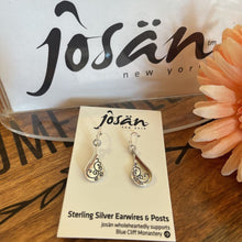 Load image into Gallery viewer, Josan SSW Etched Tear Drop Earrings

