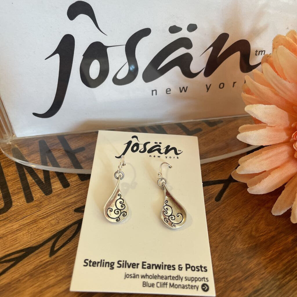 Josan SSW Etched Tear Drop Earrings