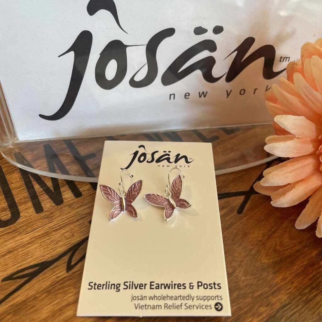 Josan SSW Pink Butterfly Earrings