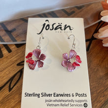 Load image into Gallery viewer, Josan SSW Pink Flower &amp; Butterfly Earrings
