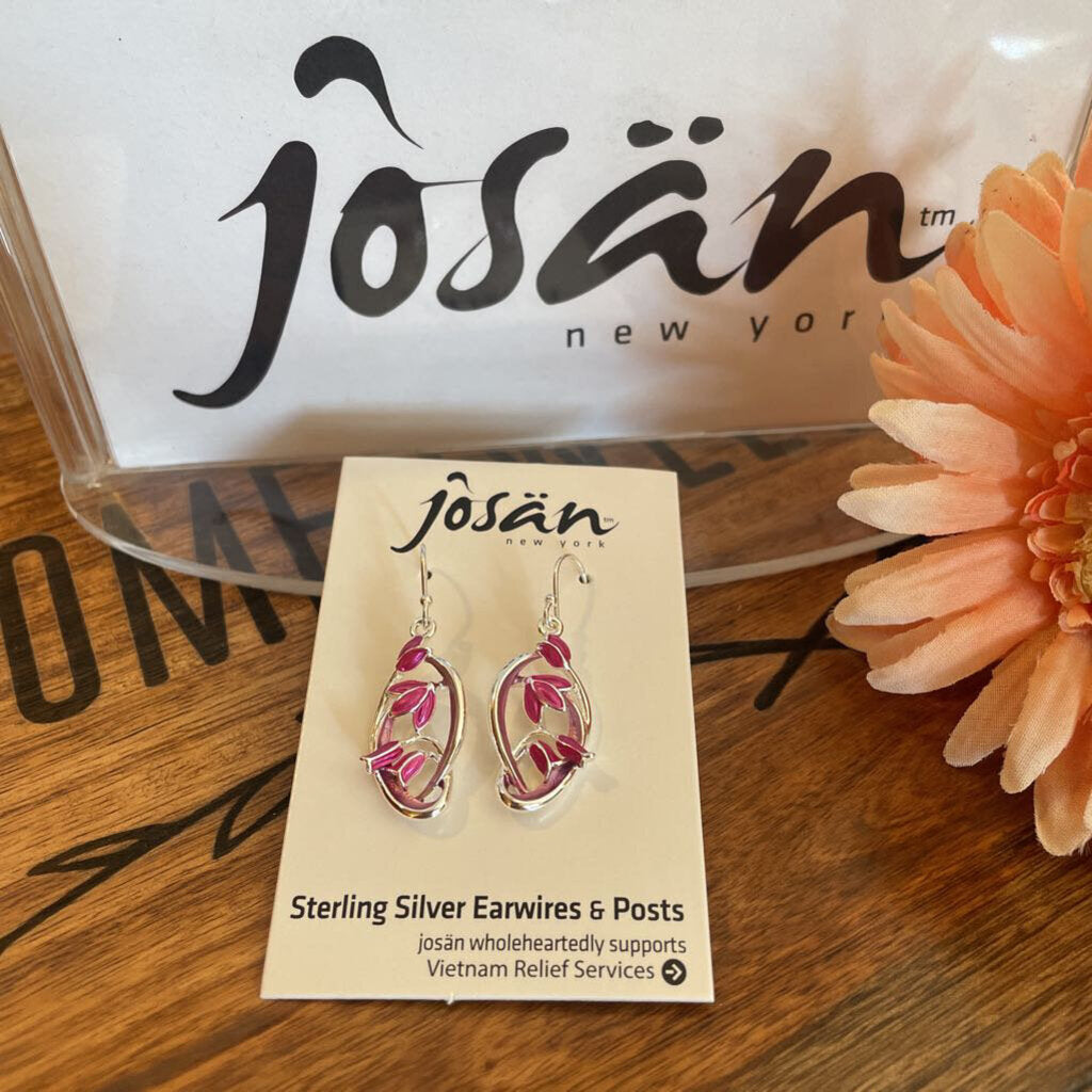 Josan SSW Fuchsia Clematis Earrings