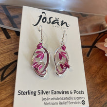 Load image into Gallery viewer, Josan SSW Fuchsia Clematis Earrings
