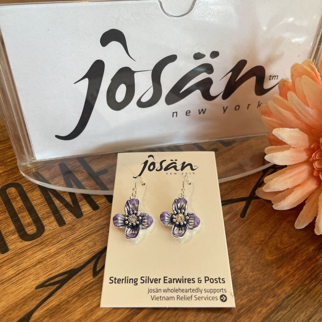 Josan SSW Purple Primrose w/ Crystal Earrings