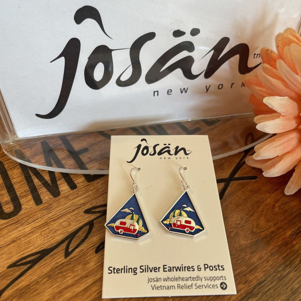 Josan SSW Triangle Red Camper Earrings
