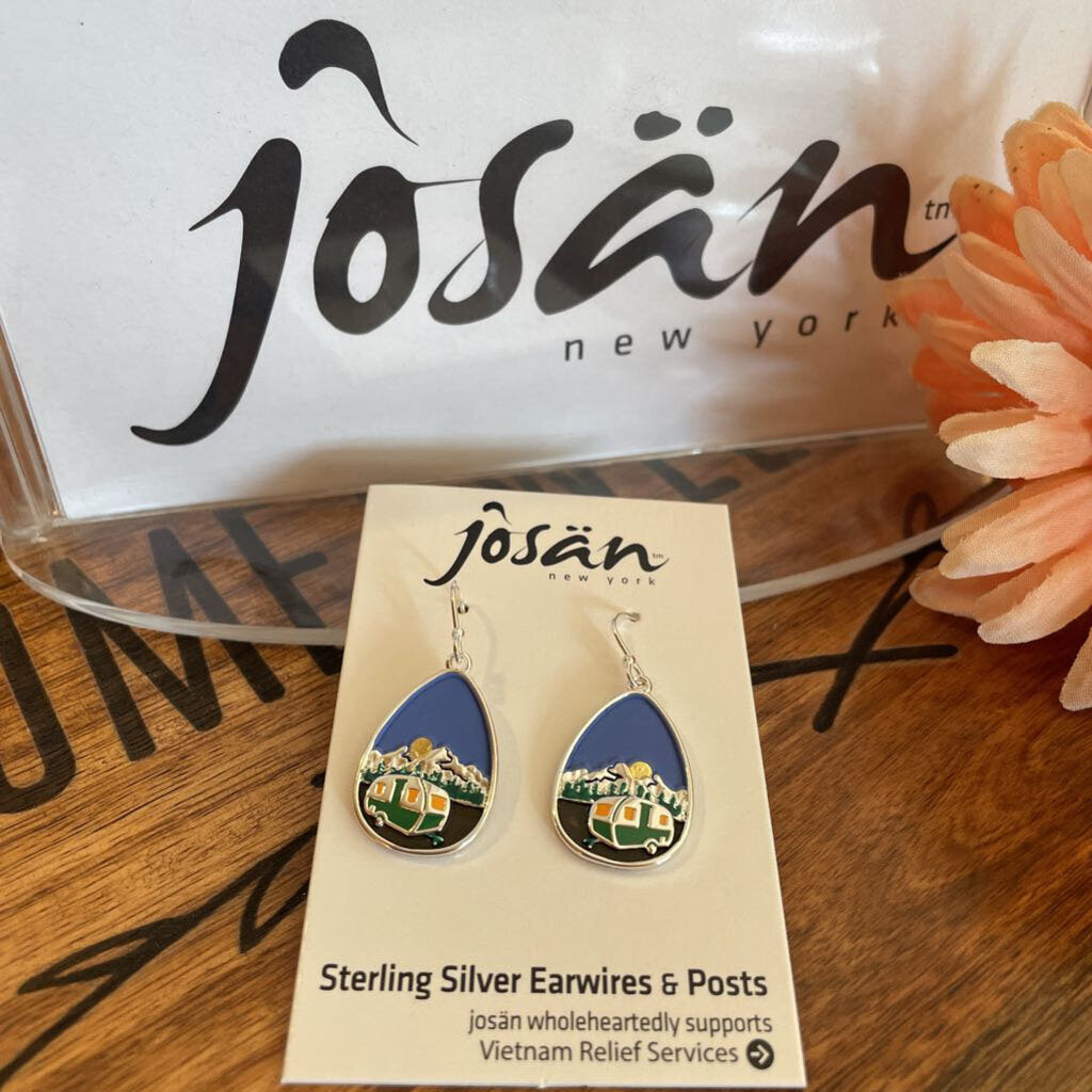 Josan SSW Teardrop Green Camper & MT Earrings