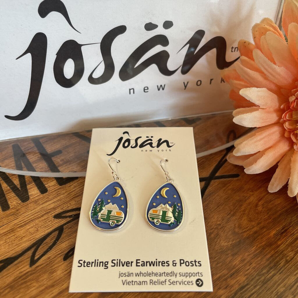 Josan SSW Green Camper & Moon Earrings