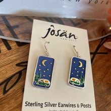 Load image into Gallery viewer, Josan SSW Rect Green Camper &amp; Moon Earrings
