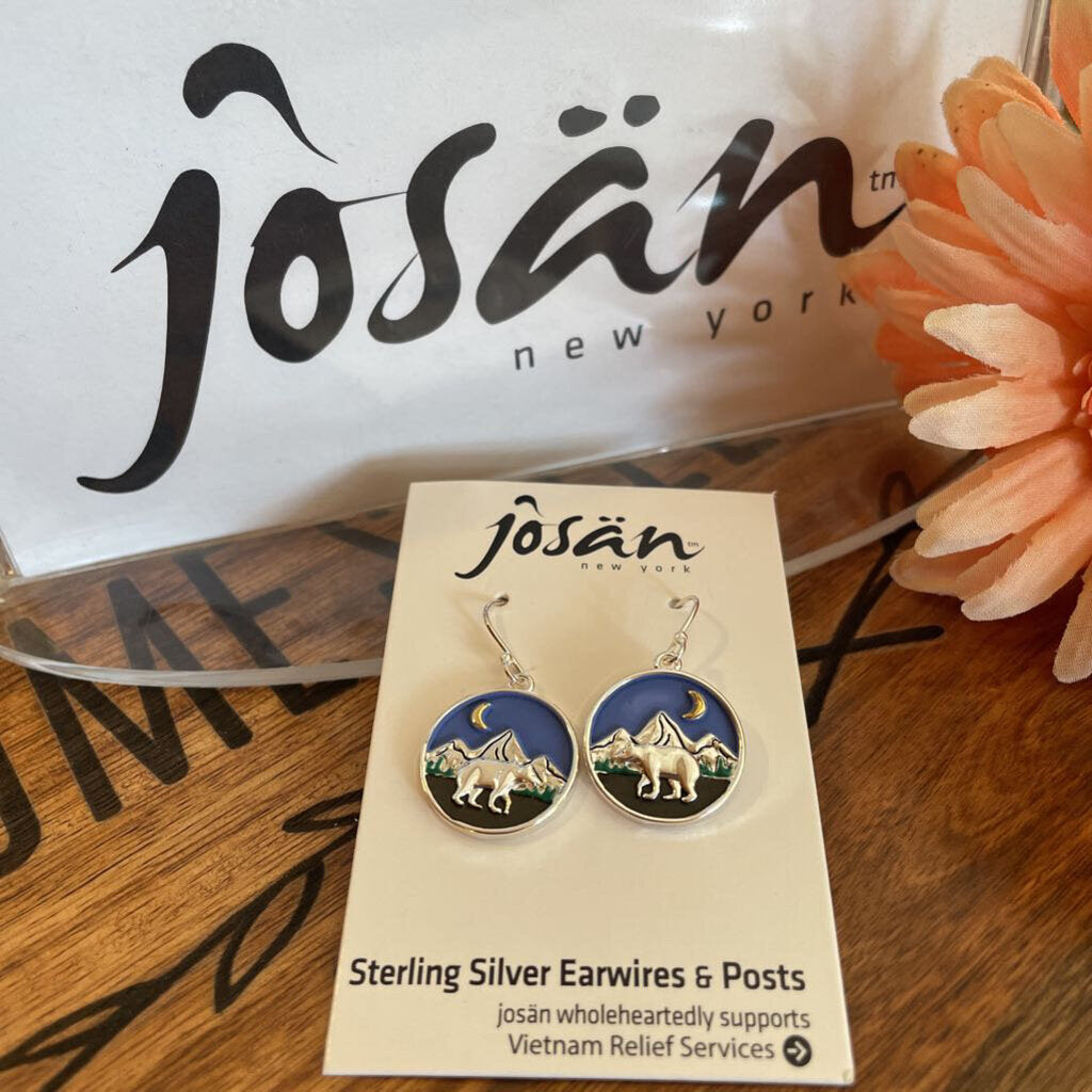Josan SSW Round Bear Moon & MT Earrings