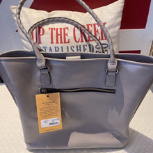 Load image into Gallery viewer, NWT Patricia Nash Adeline Tooled Cutout Cavo Silver/Grey Tote
