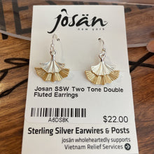 Load image into Gallery viewer, Josan SSW Two Tone Double Fluted Earrings
