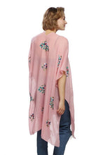 Load image into Gallery viewer, Floral Embroidery Ruana: Pink
