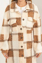 Load image into Gallery viewer, Love Me Some More Plaid Teddy Fur Longline Shacket: 2-2-2 (S-M-L) / PINK
