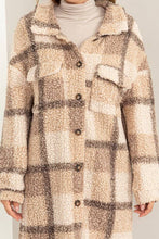 Load image into Gallery viewer, Love Me Some More Plaid Teddy Fur Longline Shacket: 2-2-2 (S-M-L) / PINK
