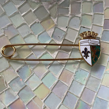 Load image into Gallery viewer, Vintage Libertas Enamel Shield Safety Pin
