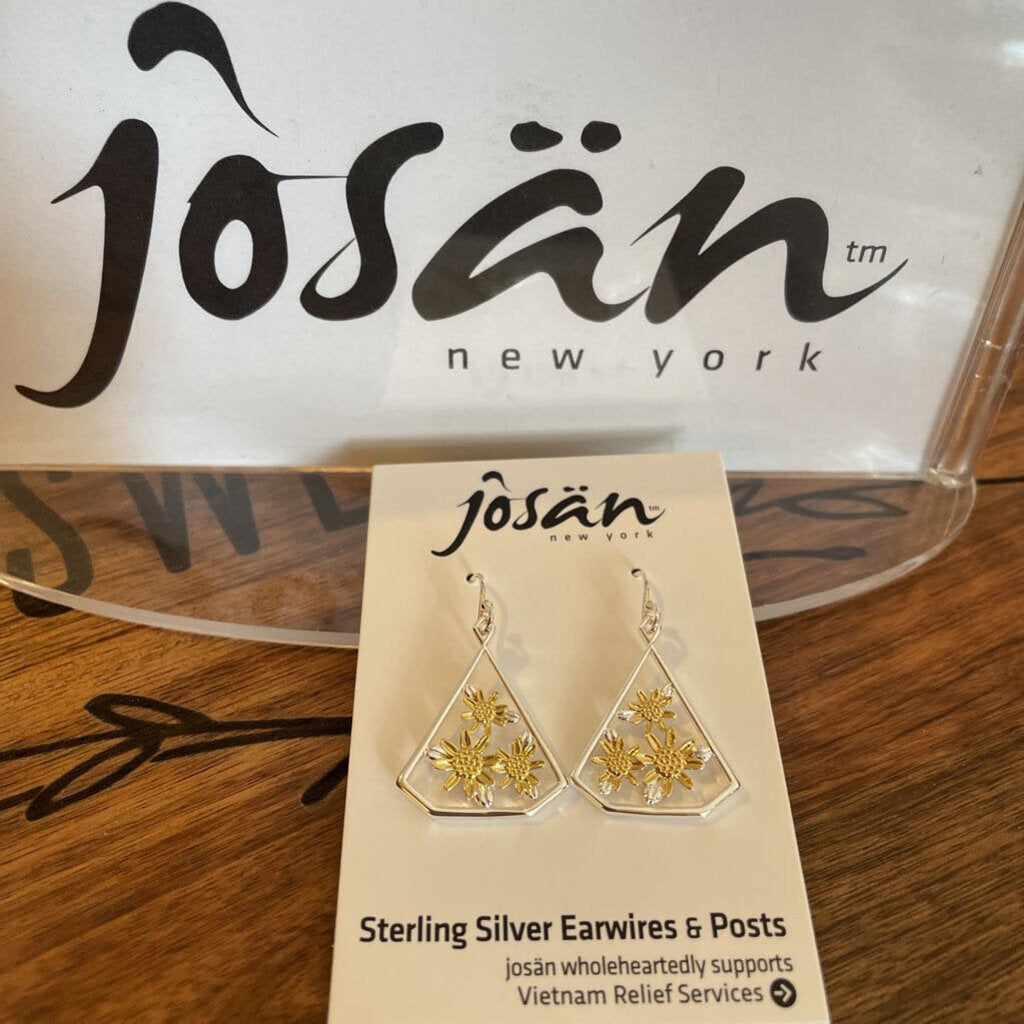 Josan SSW Triple Golden Flower Earrings