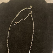 Load image into Gallery viewer, Scrolled Crescent Moon w/ Moonstone Gem Necklace 20&quot; Adjustable Chain
