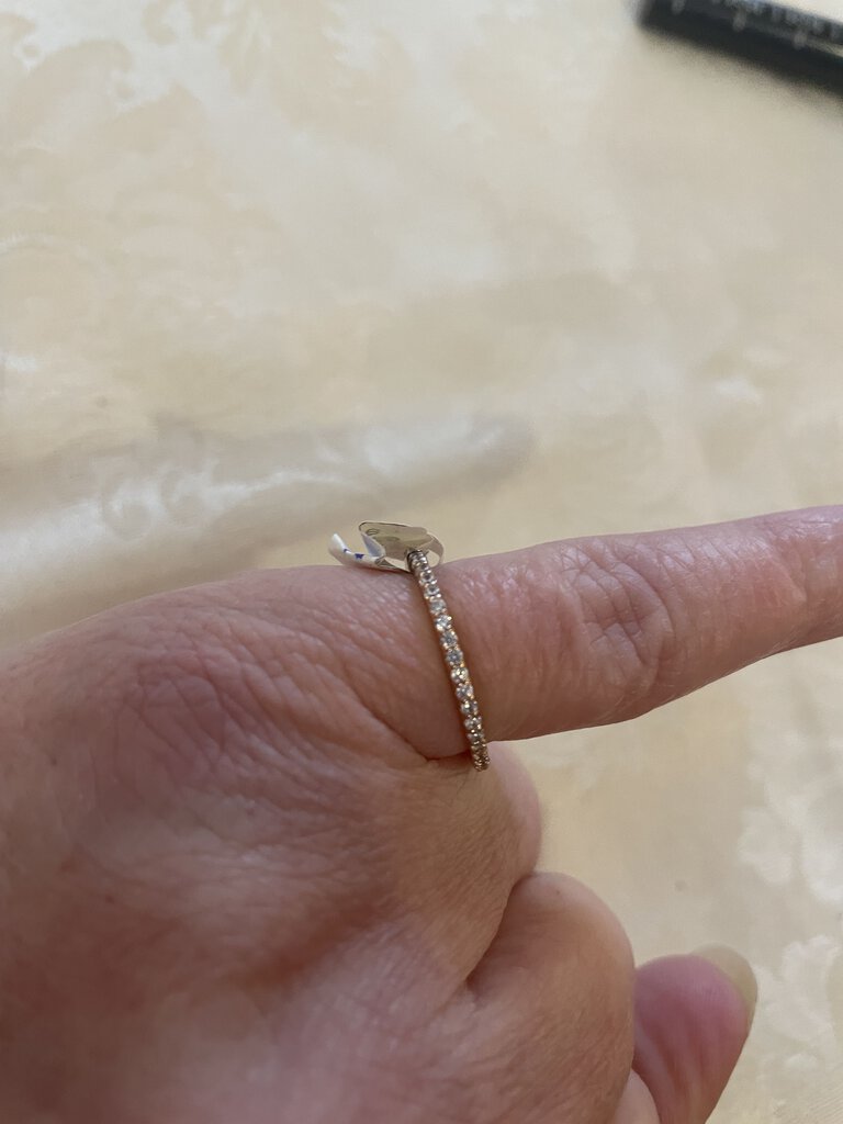 Gold Plated SS Stacking Ring w/ CZ Stones Size 7