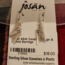 Load image into Gallery viewer, Josan SSW Double Triangle &amp; Crystal Earrings
