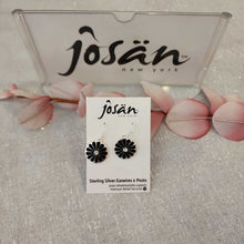 Load image into Gallery viewer, Josan SSW Black Chrysanthemum Earrings
