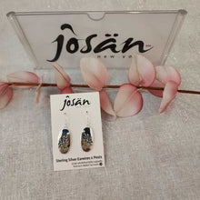 Load image into Gallery viewer, Josan SSW Oval Blue Floral &amp; Crystal Earrings

