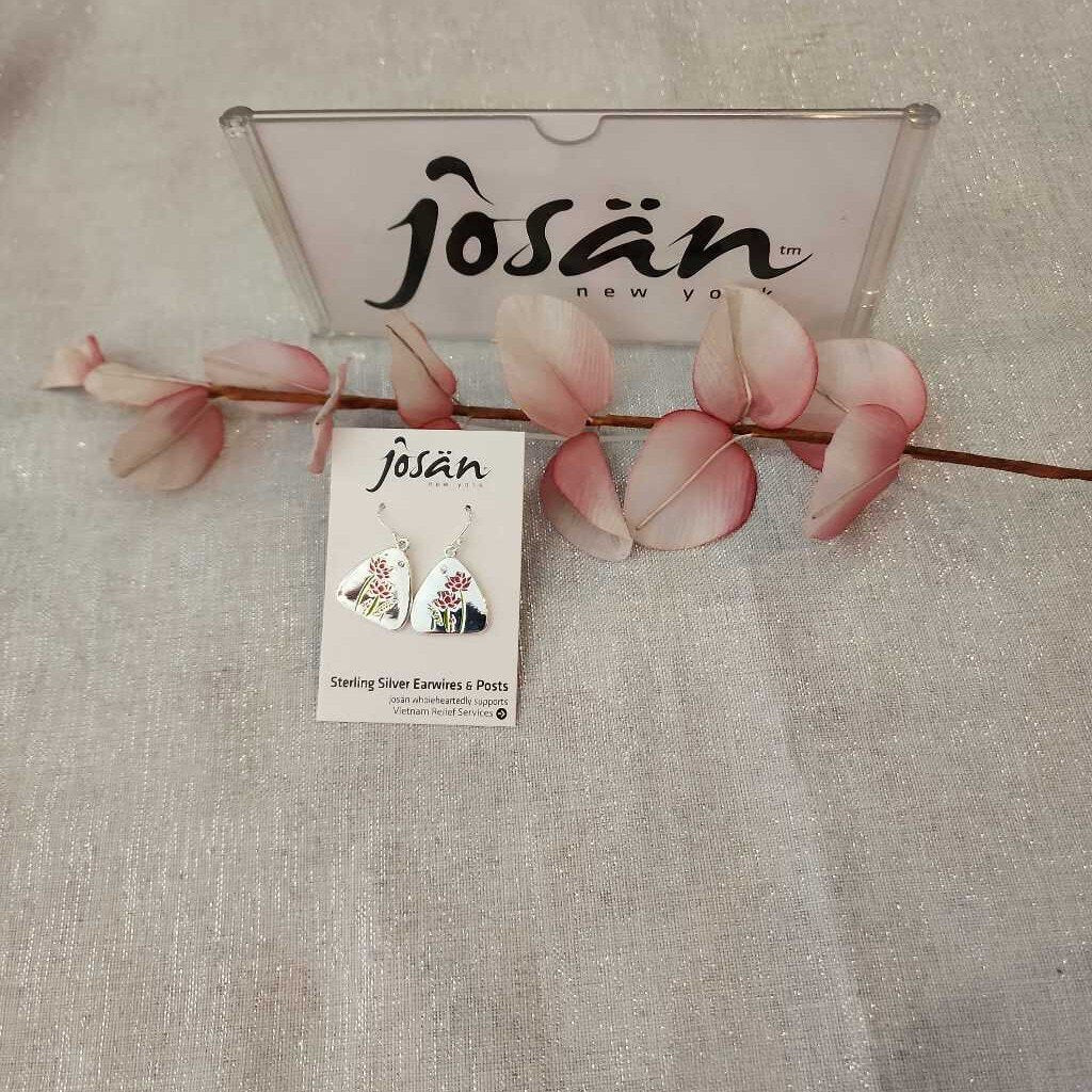 Josan SSW Pink Lotus Flower Earrings