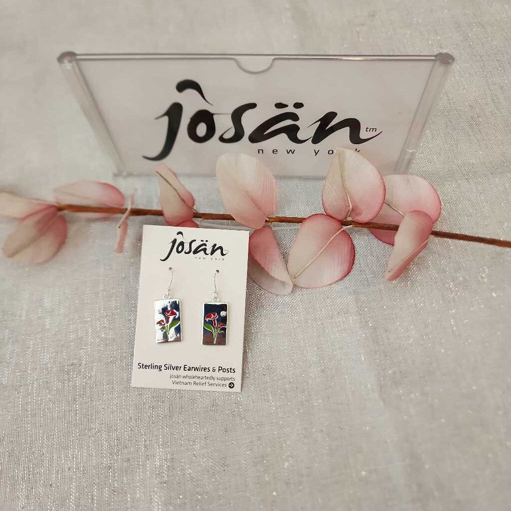 Josan SSW Red Calla Lily Flower Earrings