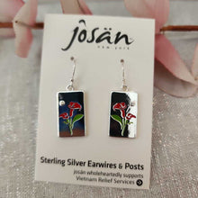 Load image into Gallery viewer, Josan SSW Red Calla Lily Flower Earrings

