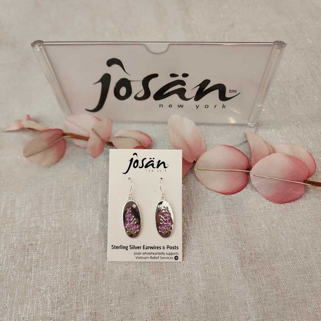 Josan SSW Pink Gladiolus Flower Earrings