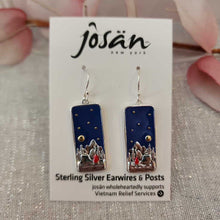 Load image into Gallery viewer, Josan SSW Moon Stars Tent Fire Earrings
