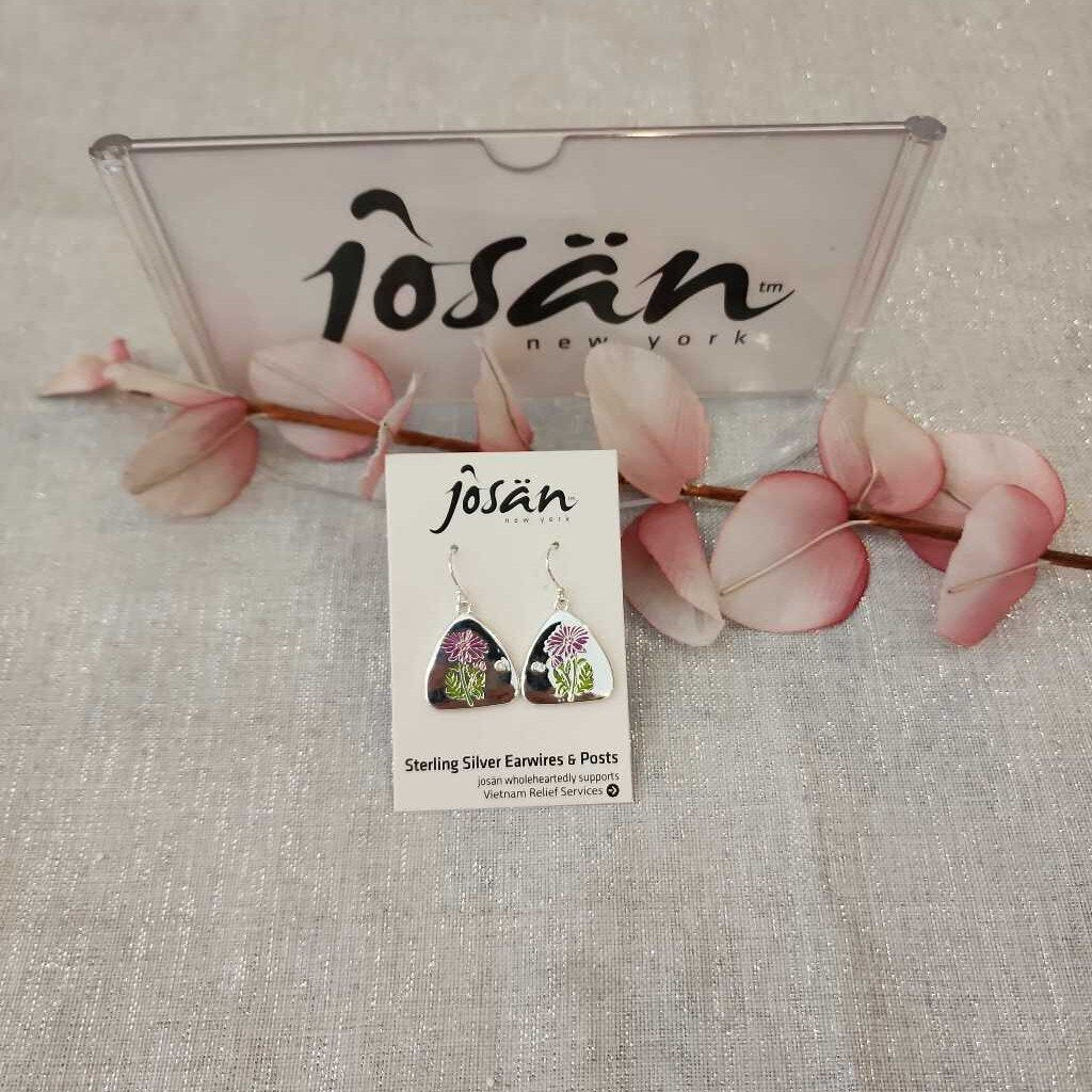 Josan SSW Purple Aster Flower Earrings