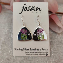 Load image into Gallery viewer, Josan SSW Purple Aster Flower Earrings
